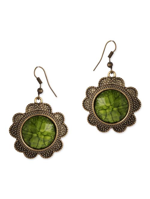 Antique gold embellished metal earrings - 12383480 - Very Small Image - 1