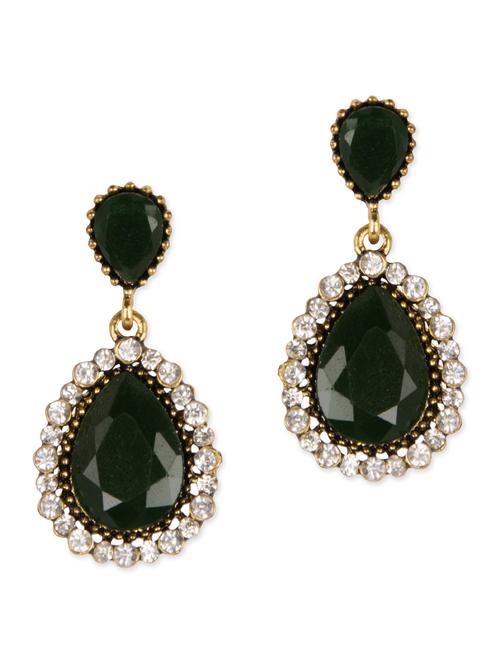 Antique gold embellished metal drop earrings - 12383511 - Very Small Image - 1