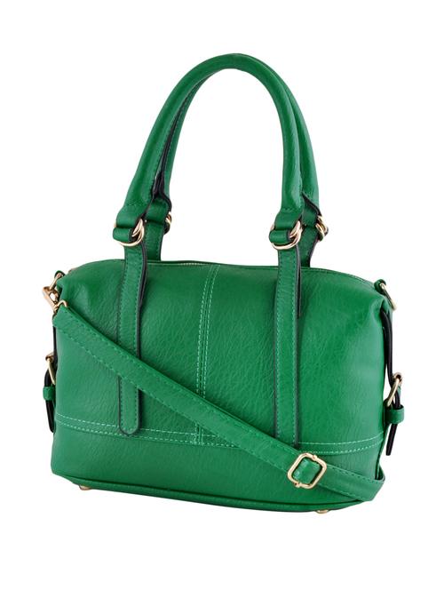green leatherette textured handbag with sling - 12391955 - Very Small Image - 1