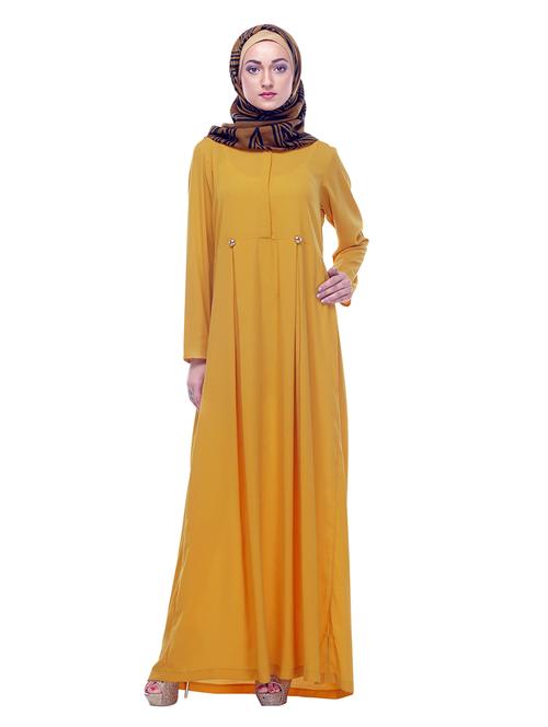 yellow crepe dress - 12392253 - Very Small Image - 1