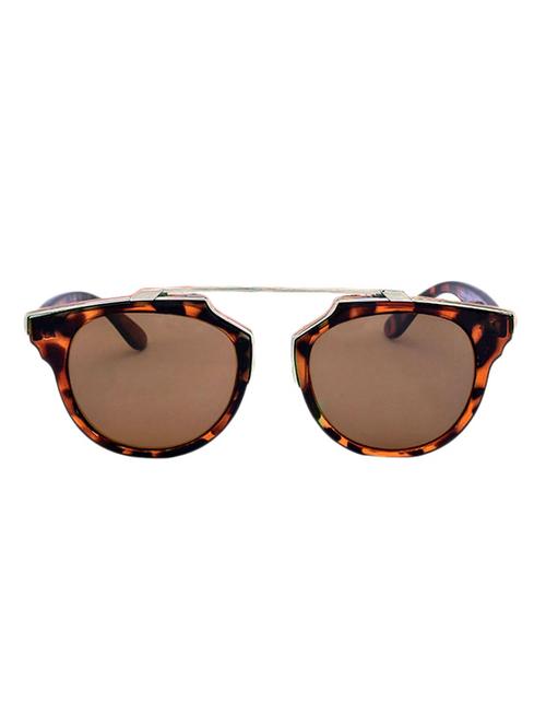 brown plastic round men sunglass - 12394454 - Very Small Image - 1