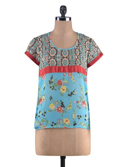 multicolored printed georgette top - 1239667 - Very Small Image - 1