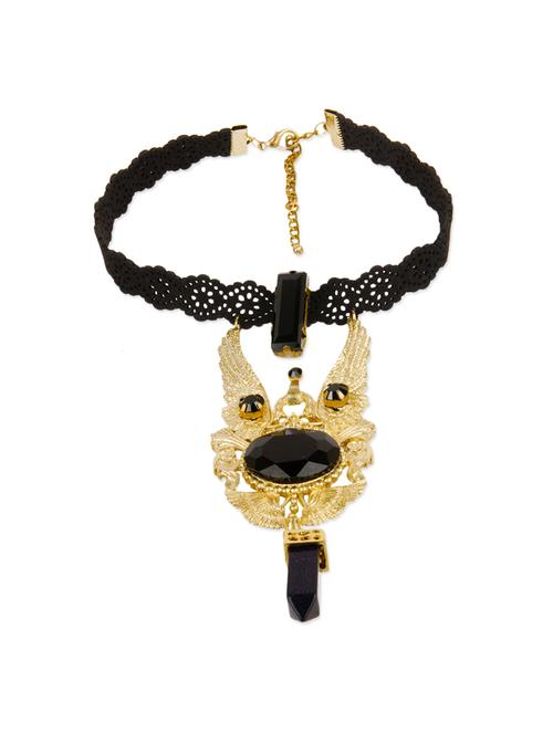 black embellished lace choker - 12398712 - Very Small Image - 1