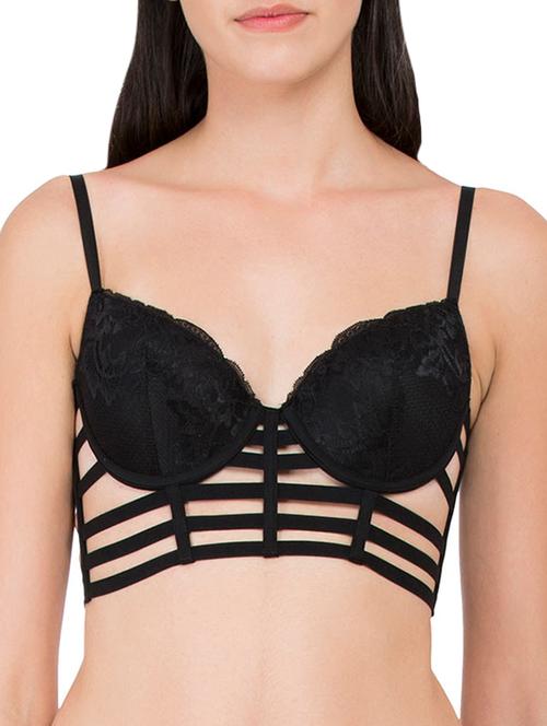 black nylon cage bra - 12399933 - Very Small Image - 1