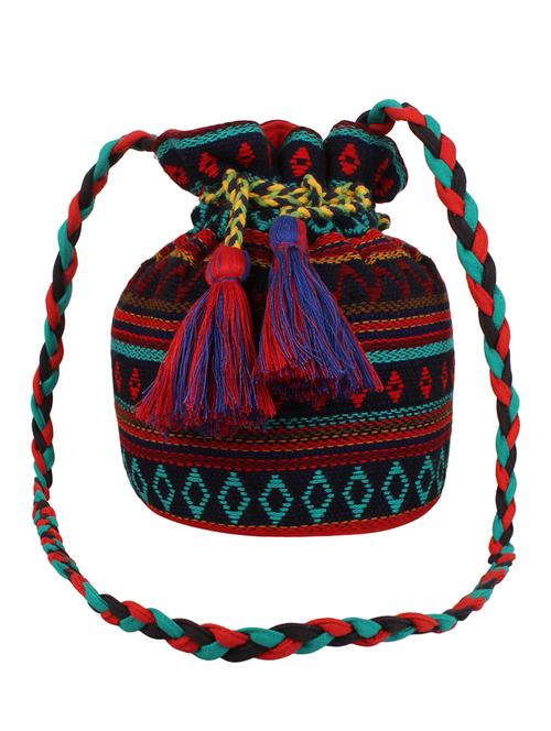 multi cotton potli with tasselled - 12403120 - Very Small Image - 1