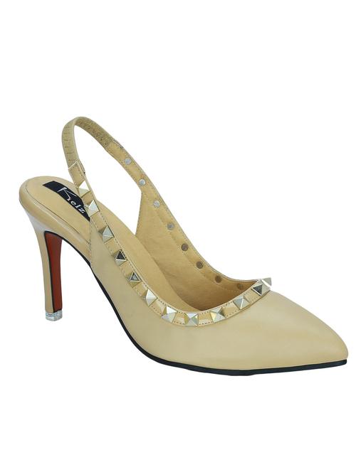 beige leatherette back strap sandals - 12403559 - Very Small Image - 1