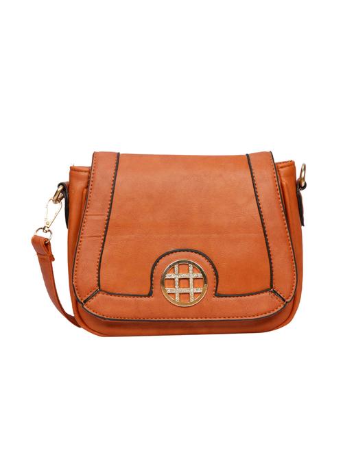 tan leatherette embellished sling bag - 12404057 - Very Small Image - 1