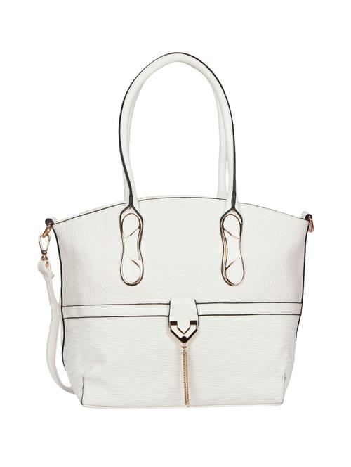 white leatherette handbag with sling - 12404097 - Very Small Image - 1