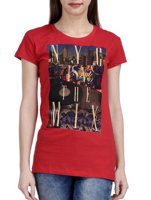 red cotton regular tshirt - 12404147 - Very Small Image - 1