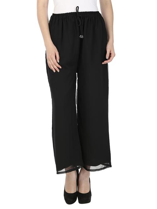 black georgette palazzos - 12405642 - Very Small Image - 1
