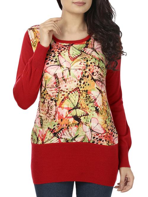 red woollen tunic - 12405758 - Very Small Image - 1
