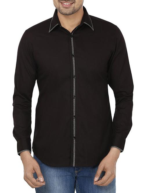 black cotton casual shirt - 12407922 - Very Small Image - 1