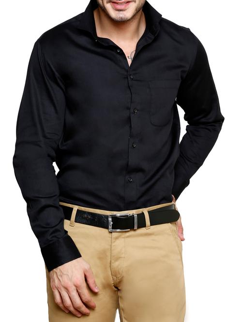 black cotton formal shirt - 12407923 - Very Small Image - 1