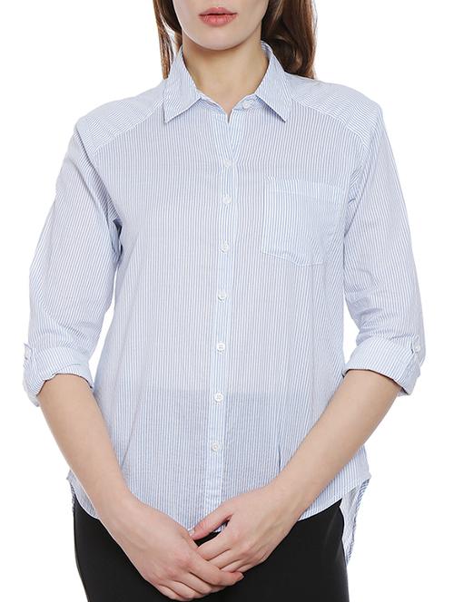 blue cotton formal shirt - 12408956 - Very Small Image - 1