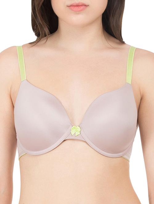 grey nylon plunge bra - 12409817 - Very Small Image - 1