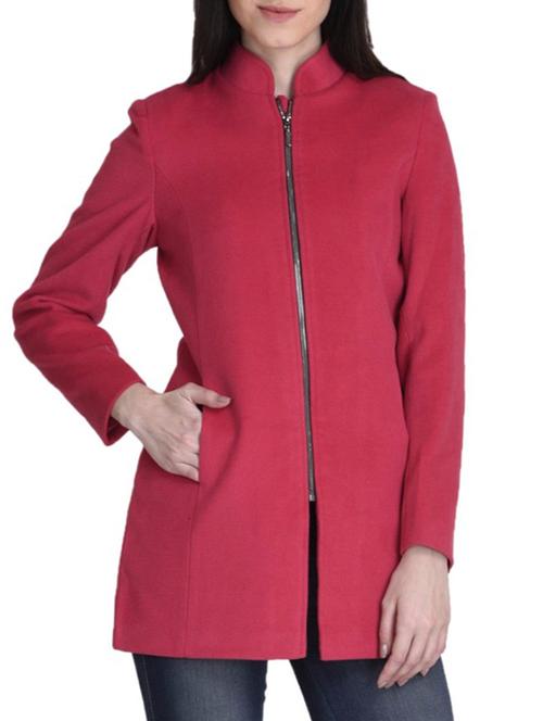 solid red fleece over coat - 12411228 - Very Small Image - 1