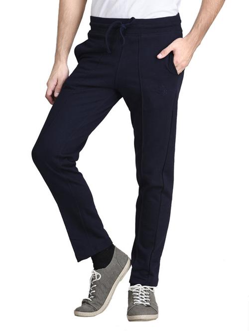 navy blue cotton full length track pant - 12411236 - Very Small Image - 1