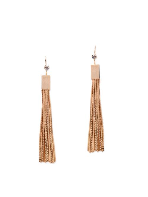 gold metal drop earring - 12411305 - Very Small Image - 1