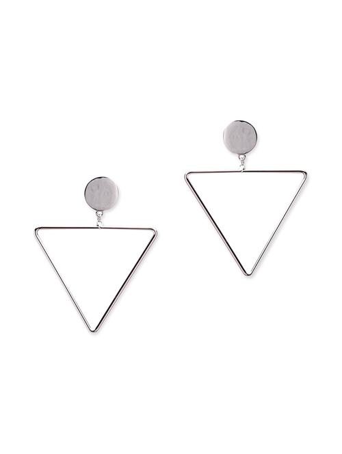 silver metal drop earring - 12411323 - Very Small Image - 1