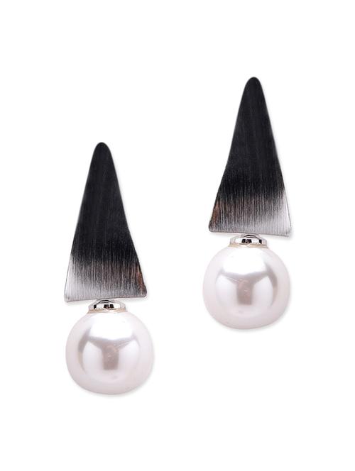 white metal drop earring - 12411331 - Very Small Image - 1