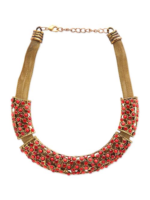 red metal short necklace - 12411412 - Very Small Image - 1