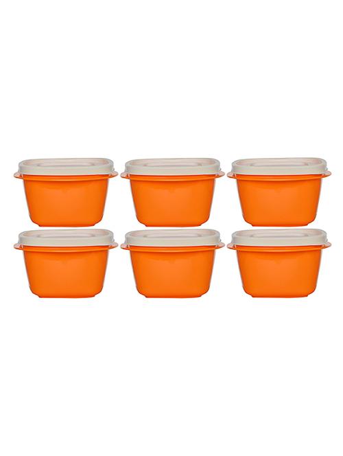 cutting edge snap tight air tight storage containers 600ml, set of 6, candy orange - 12413238 - Very Small Image - 1
