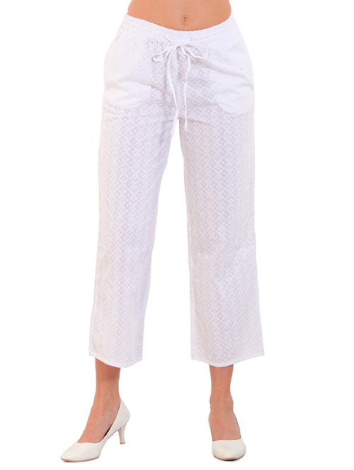 white cotton palazzos - 12414365 - Very Small Image - 1