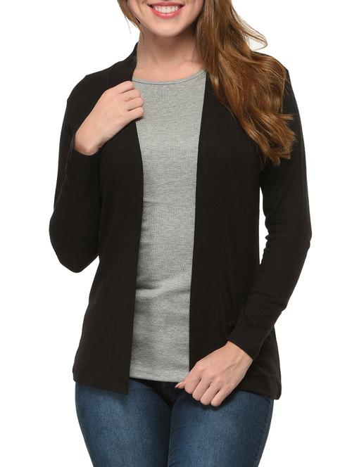 black fleece shrug - 12415711 - Very Small Image - 1