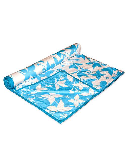 always plus single flower sky blue cotton dohar/quilt - 12420182 - Very Small Image - 1