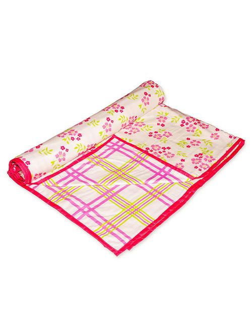always plus single flower pink cotton dohar/quilt - 12420185 - Very Small Image - 1