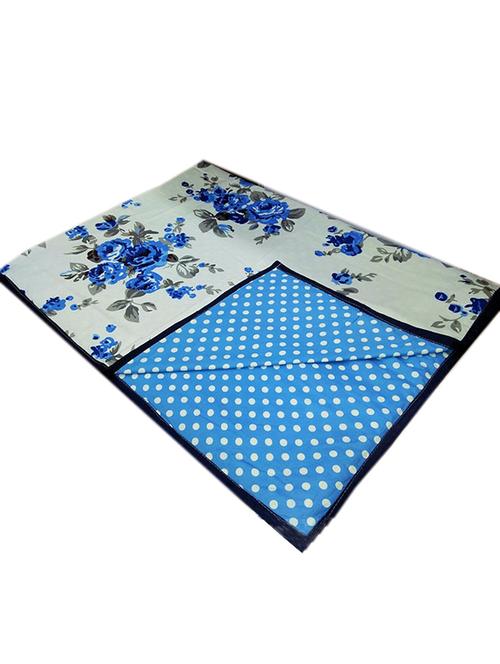 always plus single flower sky blue cotton dohar/quilt - 12420190 - Very Small Image - 1
