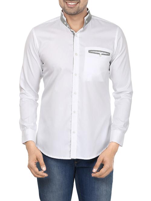 white cotton casual shirt - 12420791 - Very Small Image - 1