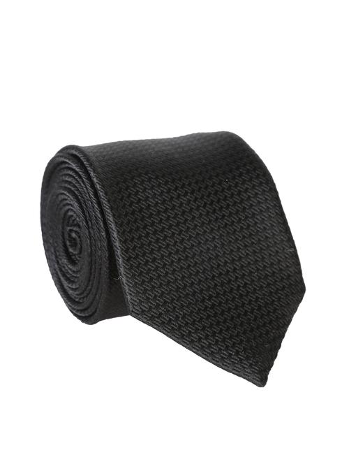 black polyester woven tie - 12421530 - Very Small Image - 1