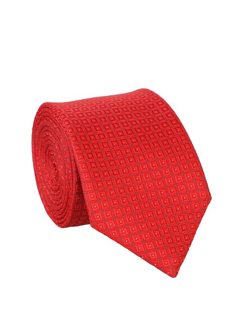 red polyester woven tie - 12421543 - Very Small Image - 1