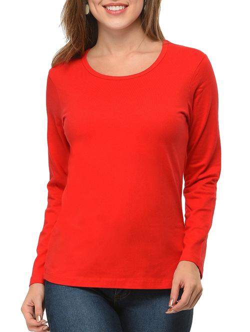 red cotton regular top - 12421649 - Very Small Image - 1