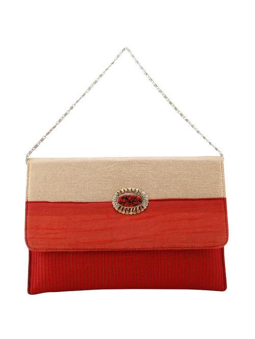multi silk textured clutch cum sling - 12421959 - Very Small Image - 1