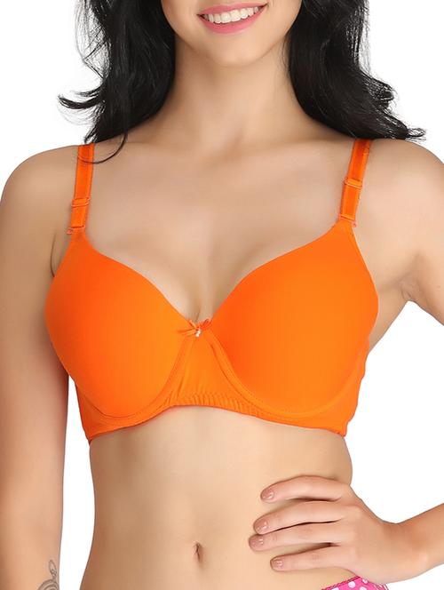 orange cotton regular bra - 12422069 - Very Small Image - 1