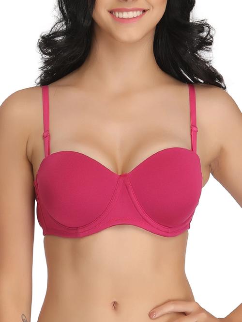 pink nylon push up bra - 12422072 - Very Small Image - 1