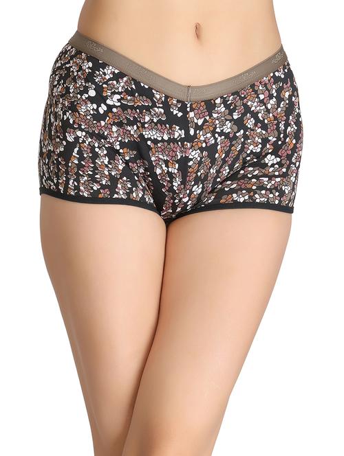 printed black nylon boyshorts - 12422153 - Very Small Image - 1