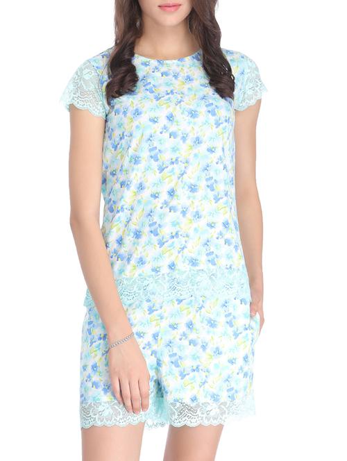 blue crepe shorts set - 12422197 - Very Small Image - 1
