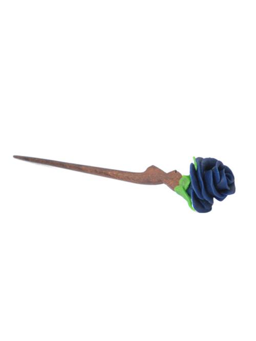 hand made wooden juda pin with procelain clay work - 12422992 - Very Small Image - 1