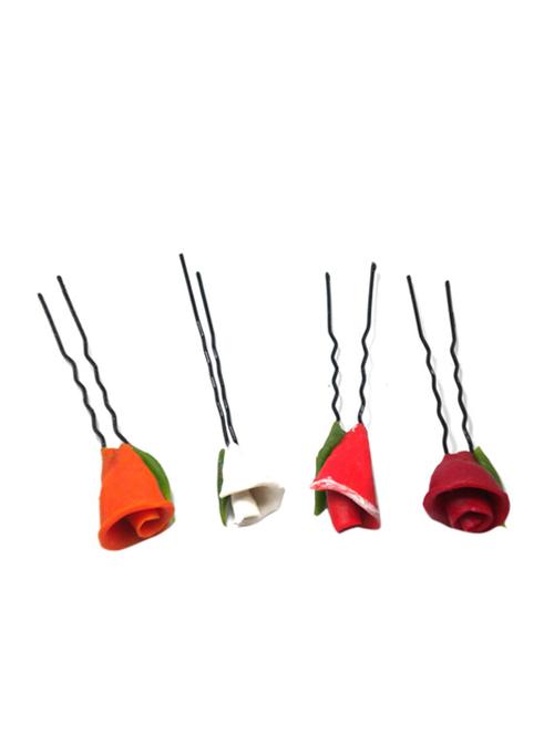hand made juda pin with procelain clay work set of four - 12422994 - Very Small Image - 1