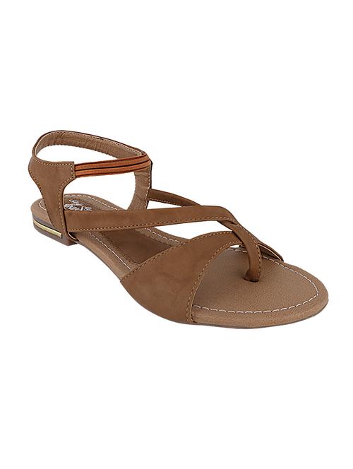 brown rubber back strap sandals - 12424787 - Very Small Image - 1