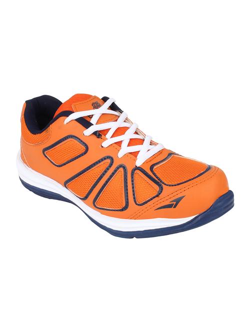 orange leatherette(pu lace up sport shoes - 12425030 - Very Small Image - 1