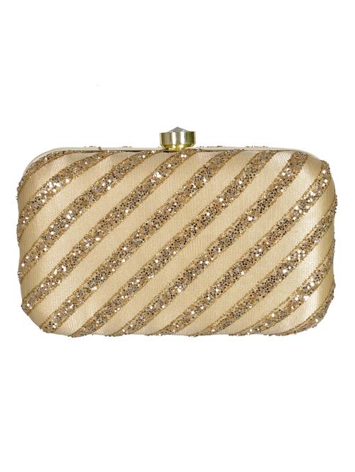 golden embellished cotton box clutch - 12425919 - Very Small Image - 1
