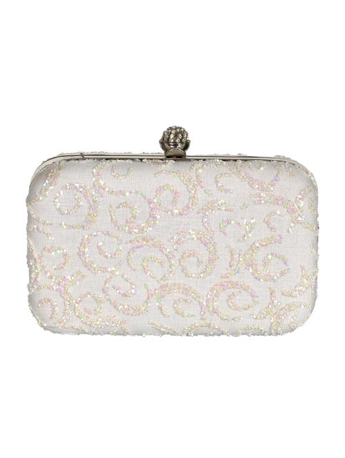 white embellished cotton box clutch - 12425922 - Very Small Image - 1