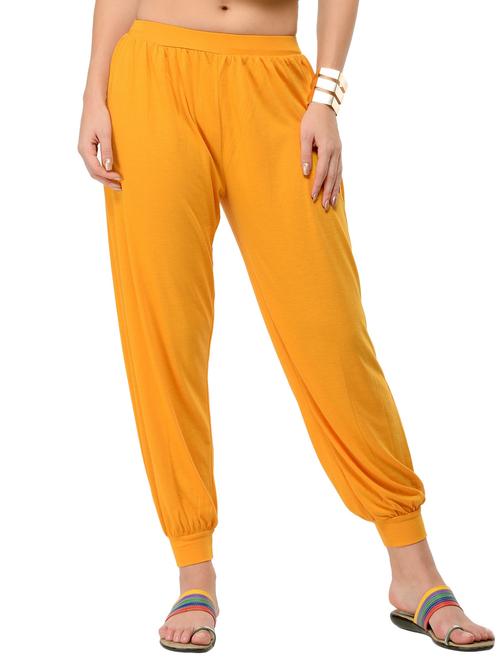 yellow viscose harem salwars - 12426120 - Very Small Image - 1