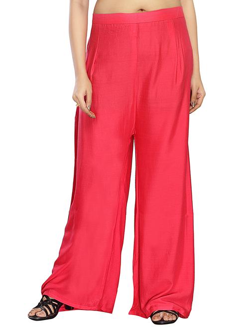 pink rayon palazzos - 12426339 - Very Small Image - 1