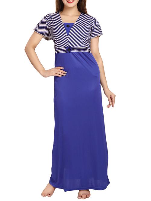 dark blue striped satin gown - 12427875 - Very Small Image - 1