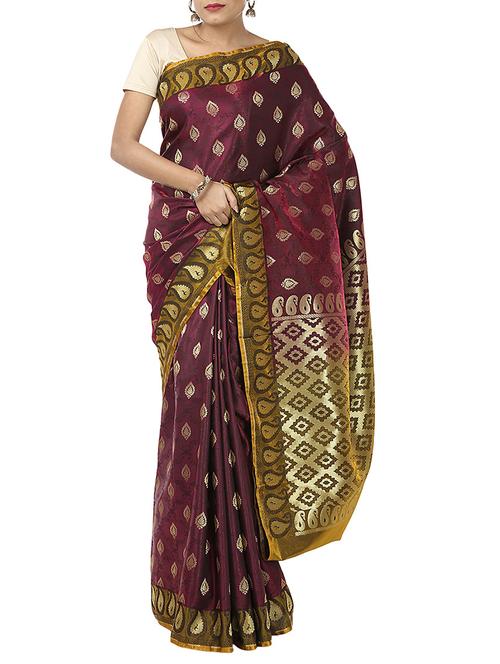 zari motifs banarasi saree with blouse - 12428142 - Very Small Image - 1